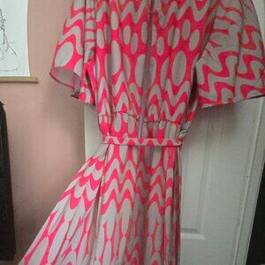 Eloquii dress - pink and grey